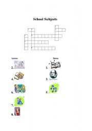 School subjects puzzle