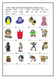 English Worksheet: CARNIVAL VOCABULARY