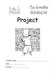 English Worksheet: Stink, the incredible shrinking kid Project