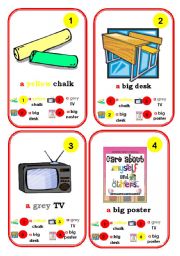 English Worksheet: Go fish-School objects, part IV.