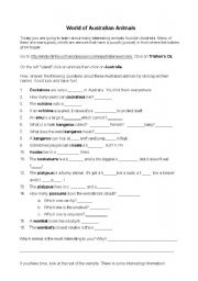 English Worksheet: Australian Animals