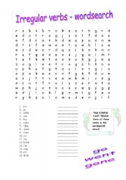 English worksheet: IRREGULAR VERBS