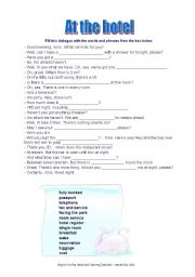 English Worksheet: At the hotel