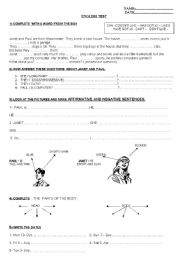 English Worksheet: evaluation HAVE GOT