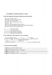 English Worksheet: present  perfect