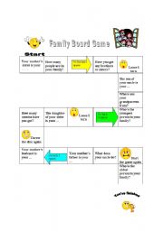 English Worksheet: Family board game