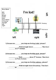 English Worksheet: Im Lost - Giving Directions