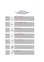 English Worksheet: present continuous tense