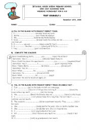 English Worksheet: PRESENT PERFECT TENSE