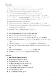 English worksheet: VERB TENSES