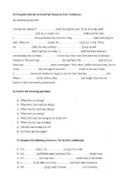 English Worksheet: past simple and continous