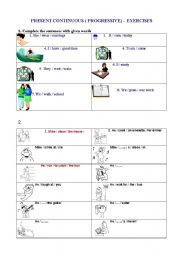 English Worksheet: present continuous 