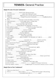 English Worksheet: tenses revision