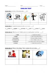 English Worksheet: Jobs ( TEST)