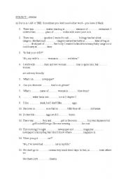 English Worksheet: a/an/the