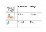 English Worksheet: flash cards: animals action