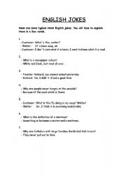 English Worksheet: english jokes