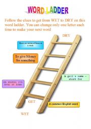 English Worksheet: Word Ladder 