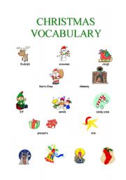 English worksheet: Christmas words