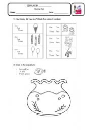 English Worksheet: Numbers and Colours Revision