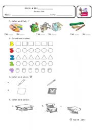 Numbers, Colours and Classroom Objects