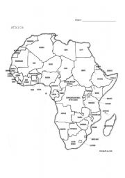 English Worksheet: Africa Atlas Questions