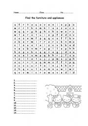 English Worksheet: house and home
