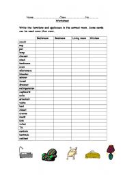 English worksheet: house and home