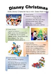 English Worksheet: Disney Characters Wishes
