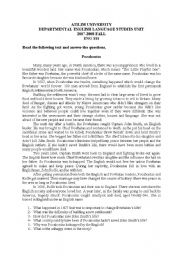 English Worksheet: reading sample (pocahontas)