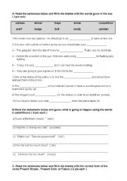 English Worksheet: Grammar Revision
