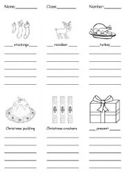 English worksheet: Christmas Spelling