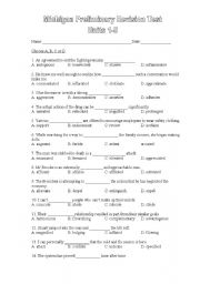 English Worksheet: vocabulary