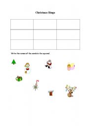 English worksheet: Christmas Bingo