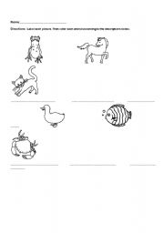 English worksheet: Animals