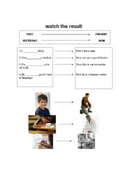 English worksheet: WATCH THE RESULT