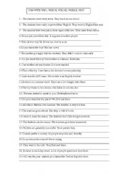 English Worksheet: RELATIVE CLAUSES - Rewriting the sentences