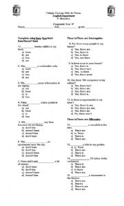 English worksheet: Diagnostic test