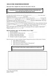 English Worksheet: Reading Compherension-Present Simple