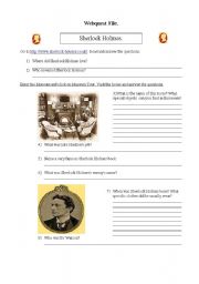 English Worksheet: Sherlock Holmes webquest