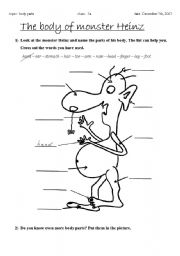 English Worksheet: The body of monster Heinz