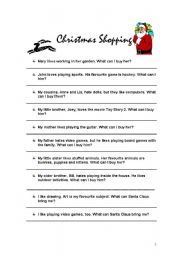 English Worksheet: Christmas Shopping