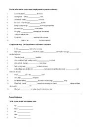 English worksheet: PRESENT TENSES