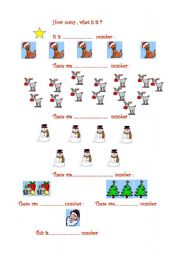 English Worksheet: Christmas Counting