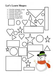 English Worksheet: Lets Learn Shapes