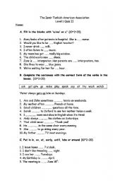 English worksheet: worksheet