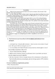 English Worksheet: reading