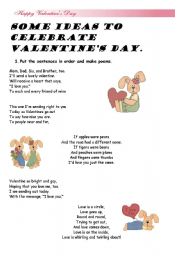 English Worksheet: Valentine Day Ideas