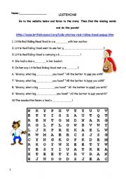 English Worksheet: Little Red Riding Hood