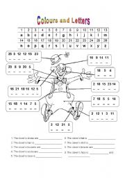 English Worksheet: HAPPY CLOWN